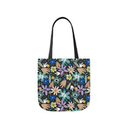 Blooming Floral Canvas Tote Bag with 5-Color Straps