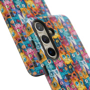 Colorful Cat Pattern Samsung Phone Case - Tough Cases for Cat Lovers
