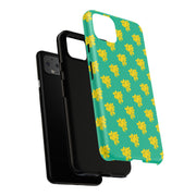 Floral Tough Google Pixel Phone Case - Vibrant Yellow Flowers on Green Background