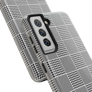 Chic Houndstooth Tough Phone Case - Stylish and Durable Protection
