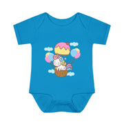 Cute Baby Bodysuit with Ice Cream and Balloons Design