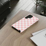 Stylish Pink Plaid Samsung Galaxy Tough Case for Smartphones
