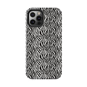 Zebra Print Tough Phone Case - Durable Protection for Style and Function