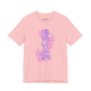 Bohemian Floral Snake Unisex Tee - Soft Pastel Color Shirt for Nature Lovers