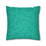 Heart & Leaf Pattern Square Pillowcase – Cozy Home Decor for Lovebirds