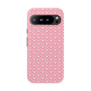 Pink Heart Pattern Tough Google Pixel Phone Case - Cute and Durable Protection
