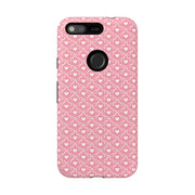 Pink Heart Pattern Tough Google Pixel Phone Case - Cute and Durable Protection