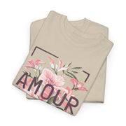 Floral Amour Tee, Romantic T-Shirt, Gift for Her, Cute Casual Wear, Love Shirt, Valentine's Day Gift, Everyday Comfort