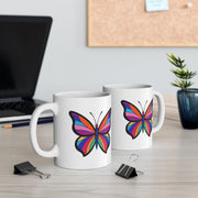 Colorful Butterfly Ceramic Mug - 11oz/15oz - Perfect Gift for Nature Lovers