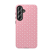 Cute Patterned Samsung Galaxy Phone Case - Tough Cases with Pink Hearts