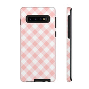 Stylish Pink Plaid Samsung Galaxy Tough Case for Smartphones