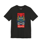 Merge Graphic Unisex Tee - Edgy Skull & Dragon Design