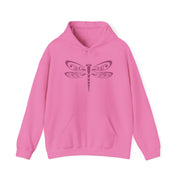 Dragonfly Design Pink Hooded Sweatshirt - Unisex Heavy Blend™
