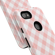 Chic Pink Gingham Google Pixel Phone Case for Tough Protection