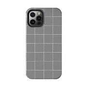 Chic Houndstooth Tough Phone Case - Stylish and Durable Protection