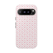 Pink Heart Pattern Google Pixel Tough Case - Stylish and Durable Phone Cover