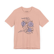 Serpent and Flower Graphic Unisex Tee - Nature-Inspired Design