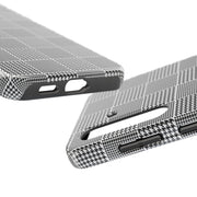 Chic Houndstooth Tough Phone Case - Stylish and Durable Protection