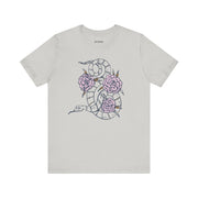 Floral Snake Unisex Jersey Tee - Stylish Graphic T-Shirt for Nature Lovers