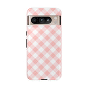 Chic Pink Gingham Google Pixel Phone Case for Tough Protection