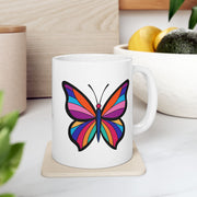 Colorful Butterfly Ceramic Mug - 11oz/15oz - Perfect Gift for Nature Lovers