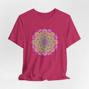 Luxe Mandala Unisex Jersey Tee - Vibrant Botanical Design