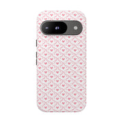 Pink Heart Pattern Google Pixel Tough Case - Stylish and Durable Phone Cover