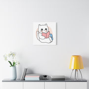 Cute Cat Reading Canvas Art - Perfect for Cat Lovers