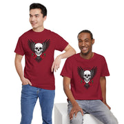 Devil's Wing Skull Unisex Heavy Cotton Tee - Edgy Graphic T-Shirt for Alternative Fashion