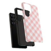 Stylish Pink Plaid Samsung Galaxy Tough Case for Smartphones