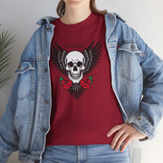 Devil's Wing Skull Unisex Heavy Cotton Tee - Edgy Graphic T-Shirt for Alternative Fashion