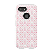Pink Heart Pattern Google Pixel Tough Case - Stylish and Durable Phone Cover