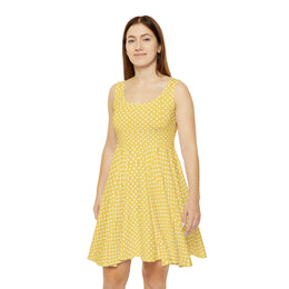 Cheerful Polka Dot Skater Dress for Women – Perfect for Summer Outings and Celebrations