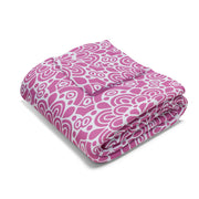Cozy Floral Arctic Fleece Blanket - Soft Pink Mandala Design