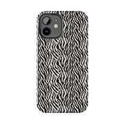 Zebra Print Tough Phone Case - Durable Protection for Style and Function