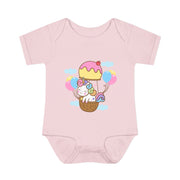 Cute Baby Bodysuit with Ice Cream and Balloons Design