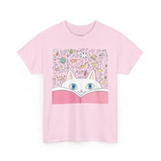 Whimsical Cat Reading Unisex Tee - Perfect for Cat Lovers & Bookworms