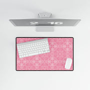 Elegant Pink Floral Desk Mat for Home Office