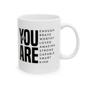 Inspirational Ceramic Mug - 'You Are Worthy' Coffee Cup