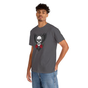 Devil's Wing Skull Unisex Heavy Cotton Tee - Edgy Graphic T-Shirt for Alternative Fashion