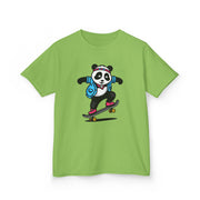 Skateboarding Panda Kids Tee - Fun Cotton T-Shirt for Active Kids