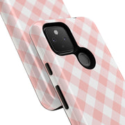 Chic Pink Gingham Google Pixel Phone Case for Tough Protection