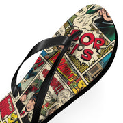 Retro Comic Flip Flops - Fun Summer Footwear for Beach Days & Casual Outings