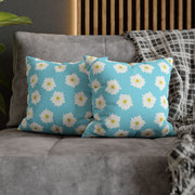Daisy Print Square Pillowcase - Bright Floral Home Decor