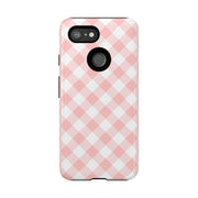 Chic Pink Gingham Google Pixel Phone Case for Tough Protection