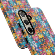 Colorful Cat Pattern Samsung Phone Case - Tough Cases for Cat Lovers