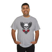 Devil's Wing Skull Unisex Heavy Cotton Tee - Edgy Graphic T-Shirt for Alternative Fashion