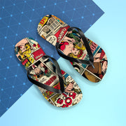 Retro Comic Flip Flops - Fun Summer Footwear for Beach Days & Casual Outings