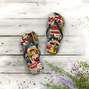 Retro Comic Flip Flops - Fun Summer Footwear for Beach Days & Casual Outings