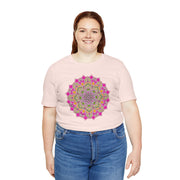 Luxe Mandala Unisex Jersey Tee - Vibrant Botanical Design